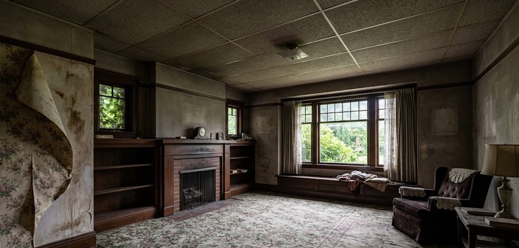 The Living Room Before – Dropped Ceiling and Hidden Floors